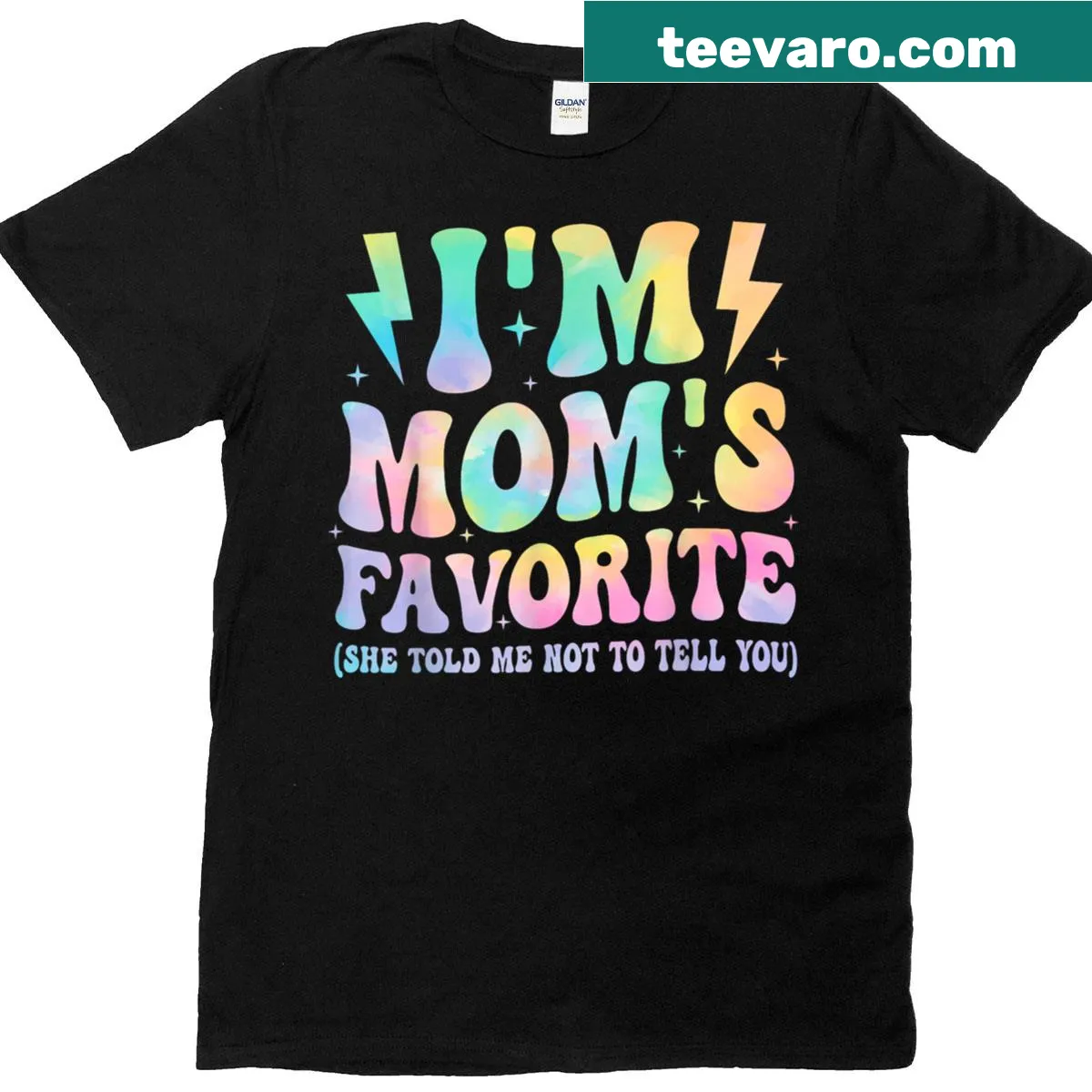 Vintage T-shirt declaring I'm Mom's Favorite in playful text — on a men's t-shirt