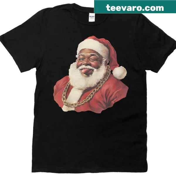 Funny vintage Santa Claus hip-hop rapper design T-shirt