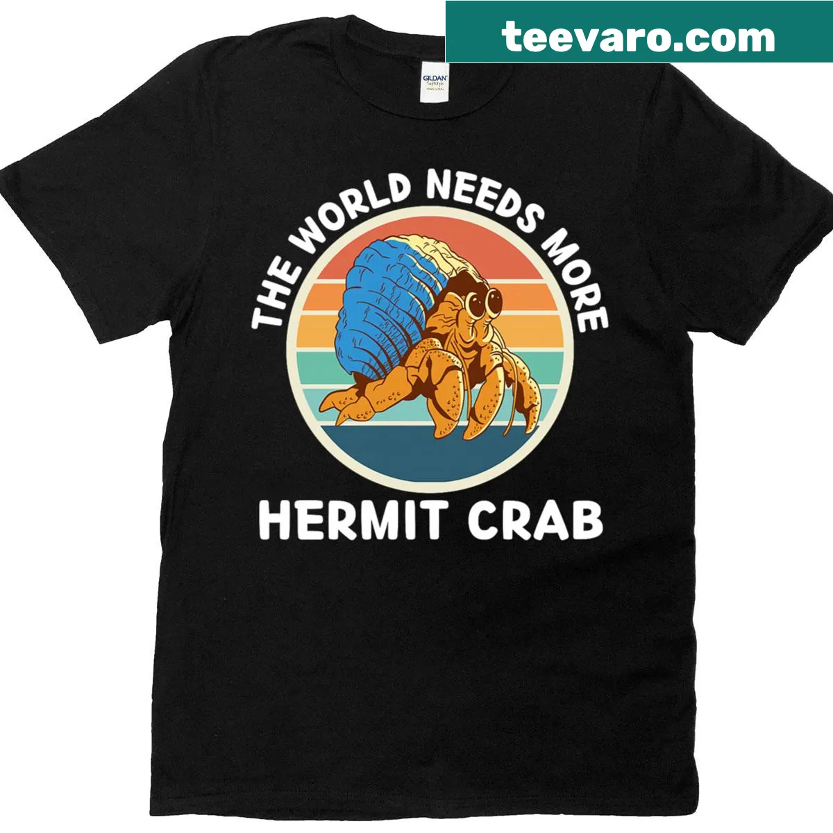 Vintage-style T-shirt with the phrase 'The World Needs More Hermit Crabs' — on a men's t-shirt