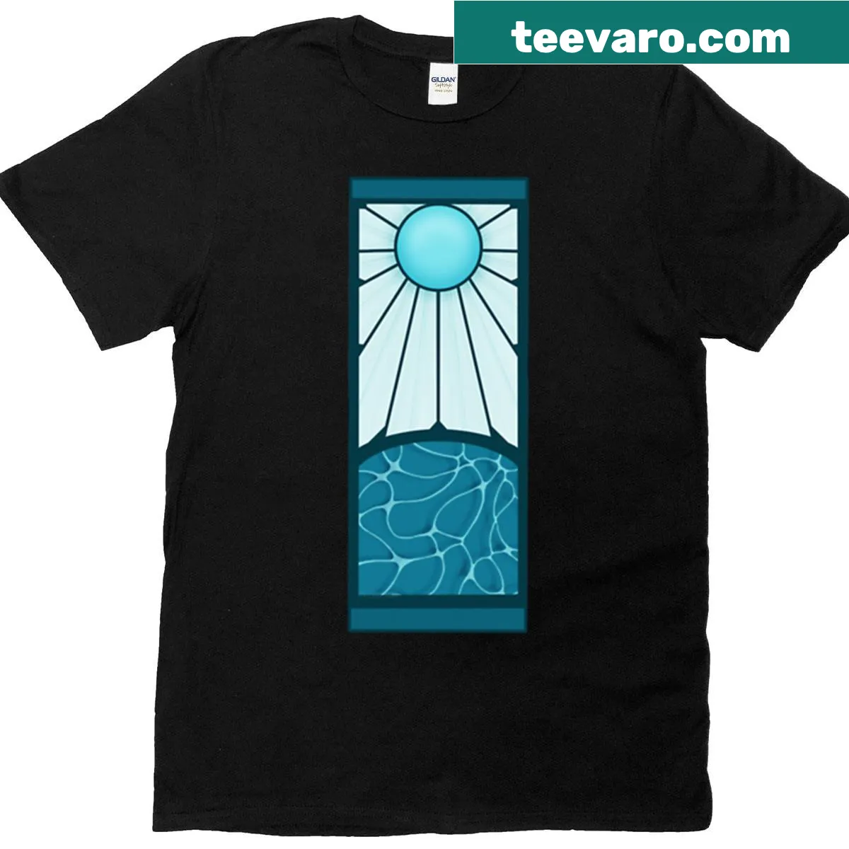 Illustration of Water Breathing Hanafuda on a T-shirt. — on a men's t-shirt