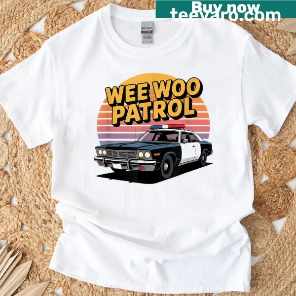 Retro car graphic t-shirt with playful design