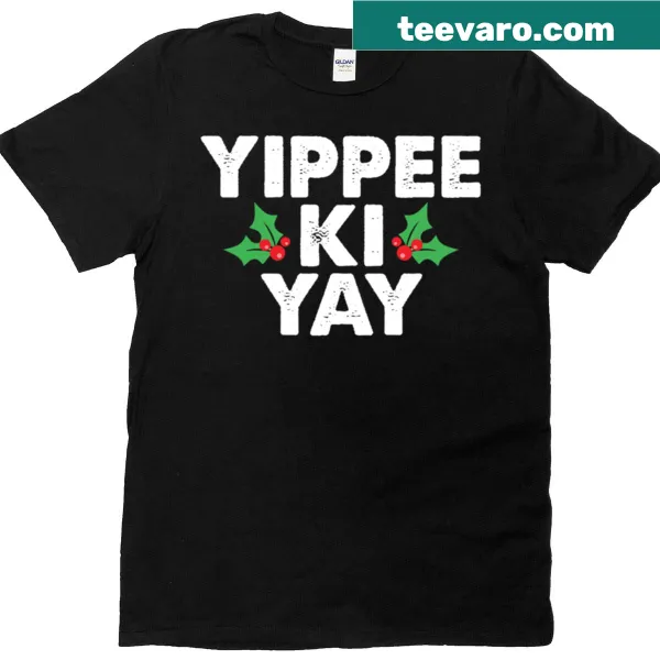 Playful t-shirt featuring 'Yippee Ki Yay' in a lively design.