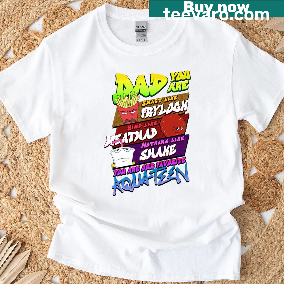 Aqua Teen Hunger Force themed T-shirt with bold design — on a men's t-shirt