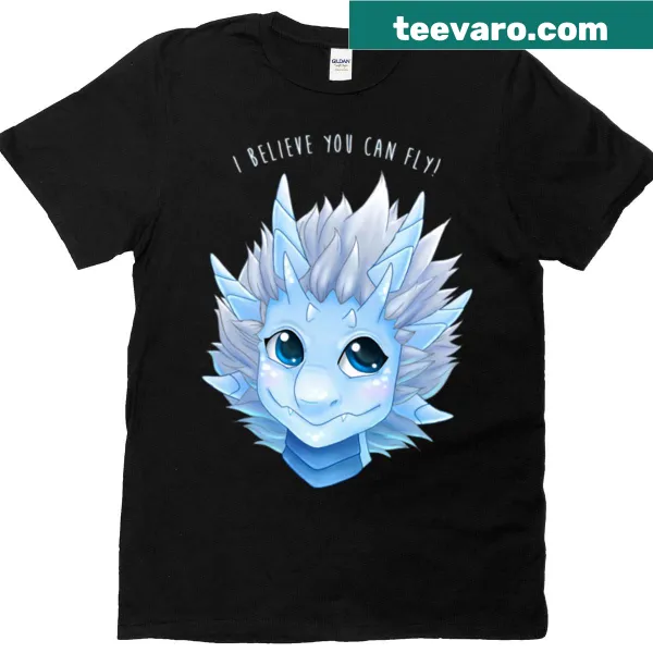 Illustration of Zym the dragon from 'The Dragon Prince' on a T-shirt.