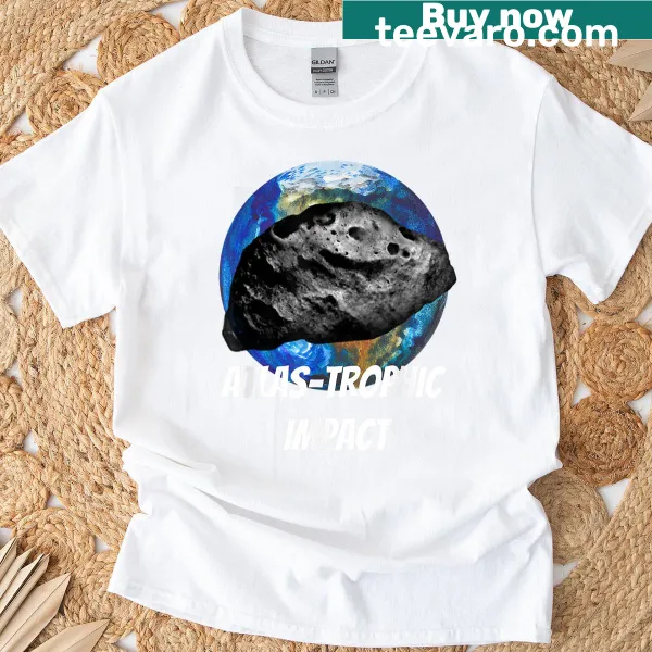 Funny space-themed t-shirt with comets and asteroids illustration