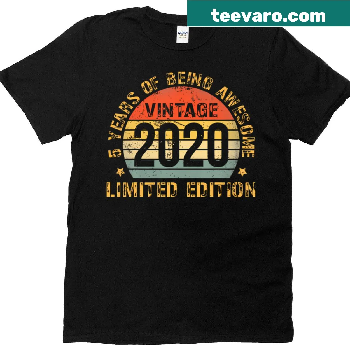 Birthday-themed t-shirt for a 5-year-old boy — on a men's t-shirt