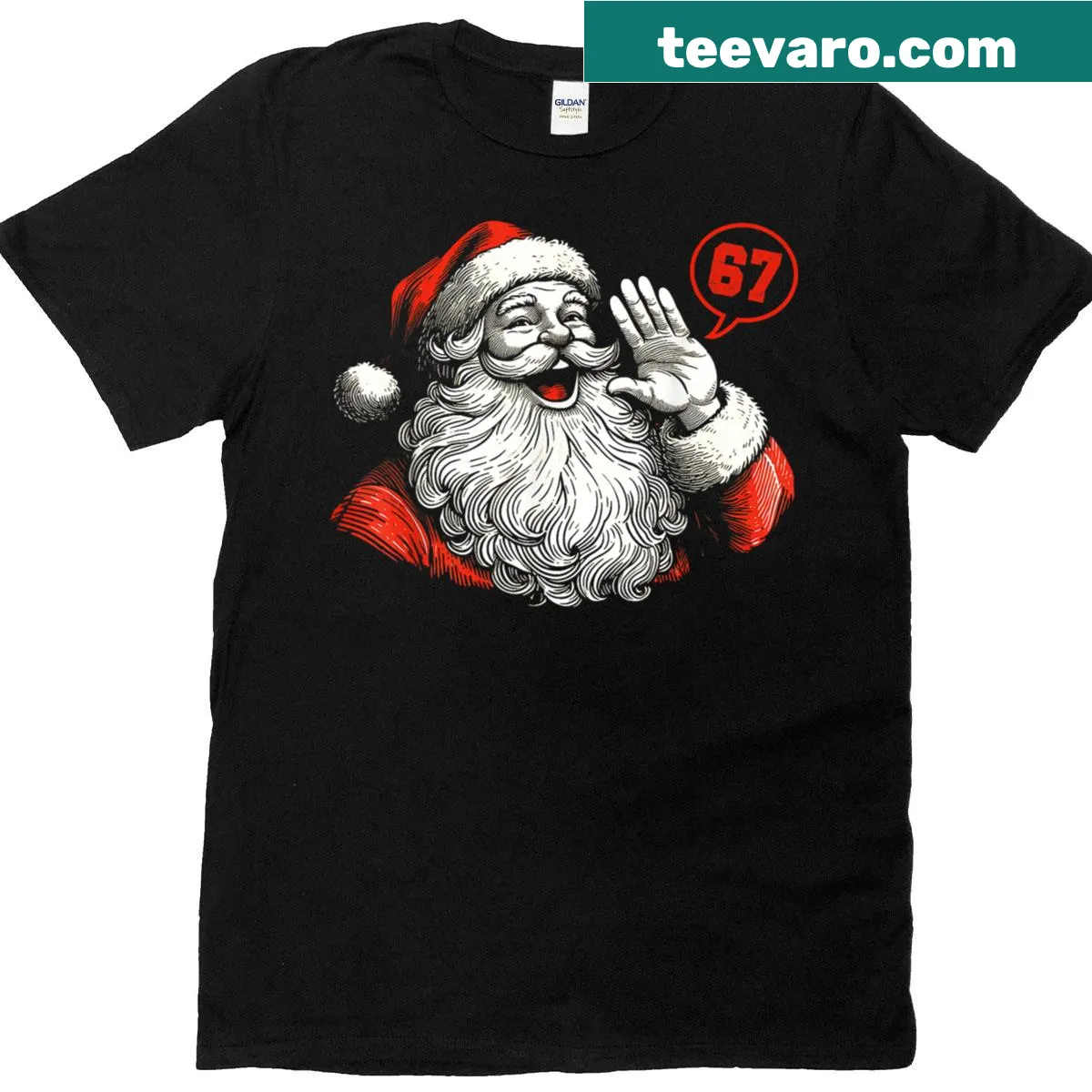 Vintage Santa graphic t-shirt for a humorous Christmas — on a men's t-shirt