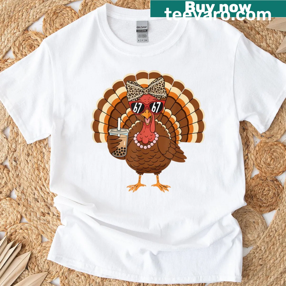 Humorous Thanksgiving shirt featuring a turkey bowing and fun text — on a men's t-shirt