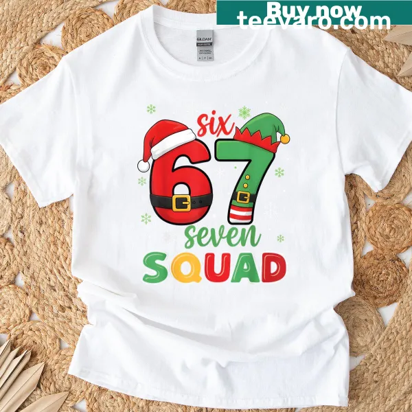Christmas T-shirt featuring squad theme for all ages