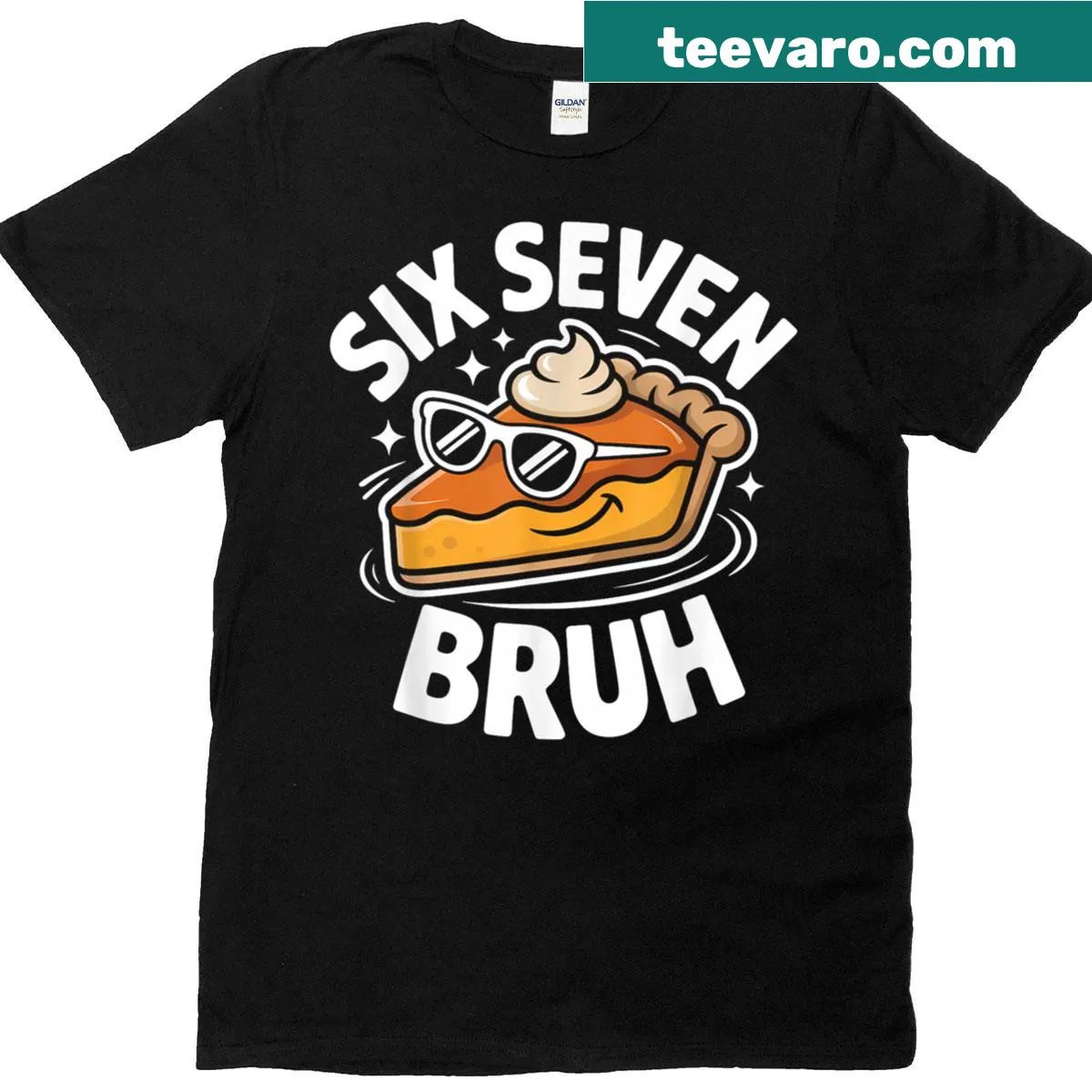 Funny Thanksgiving shirt with pumpkin pie meme — on a men's t-shirt