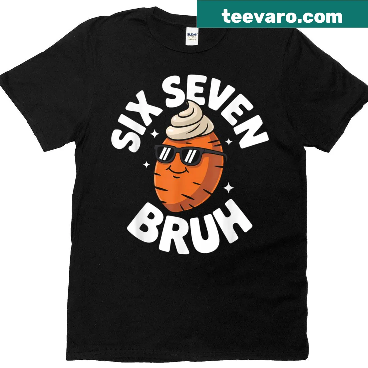 Funny Thanksgiving shirt featuring meme about sweet potatoes — on a men's t-shirt
