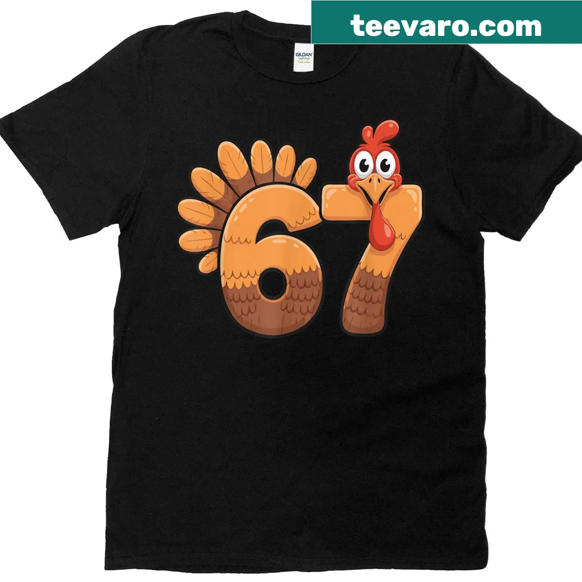 Funny Thanksgiving T-shirt with a turkey costume graphic — on a men's t-shirt