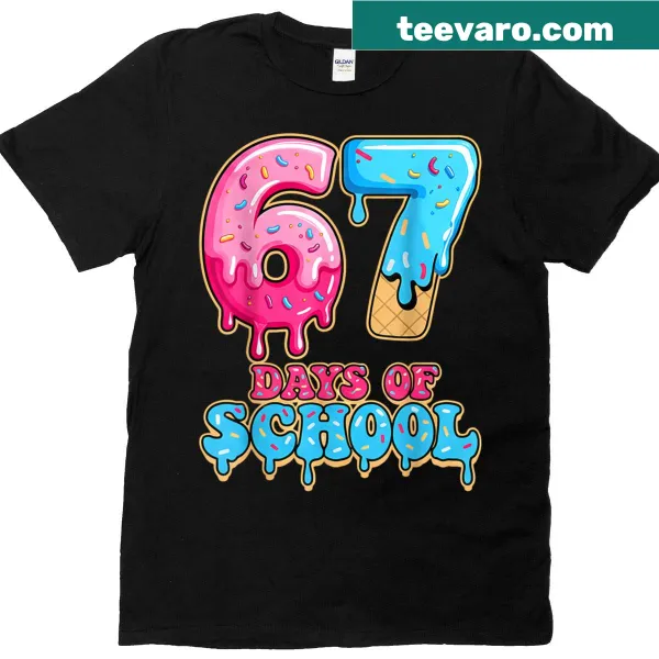 Cute girls' t-shirt with ice cream drip design for school days