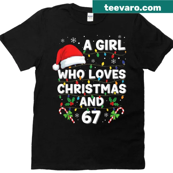 Charming Christmas-themed T-shirt for girls featuring festive illustrations