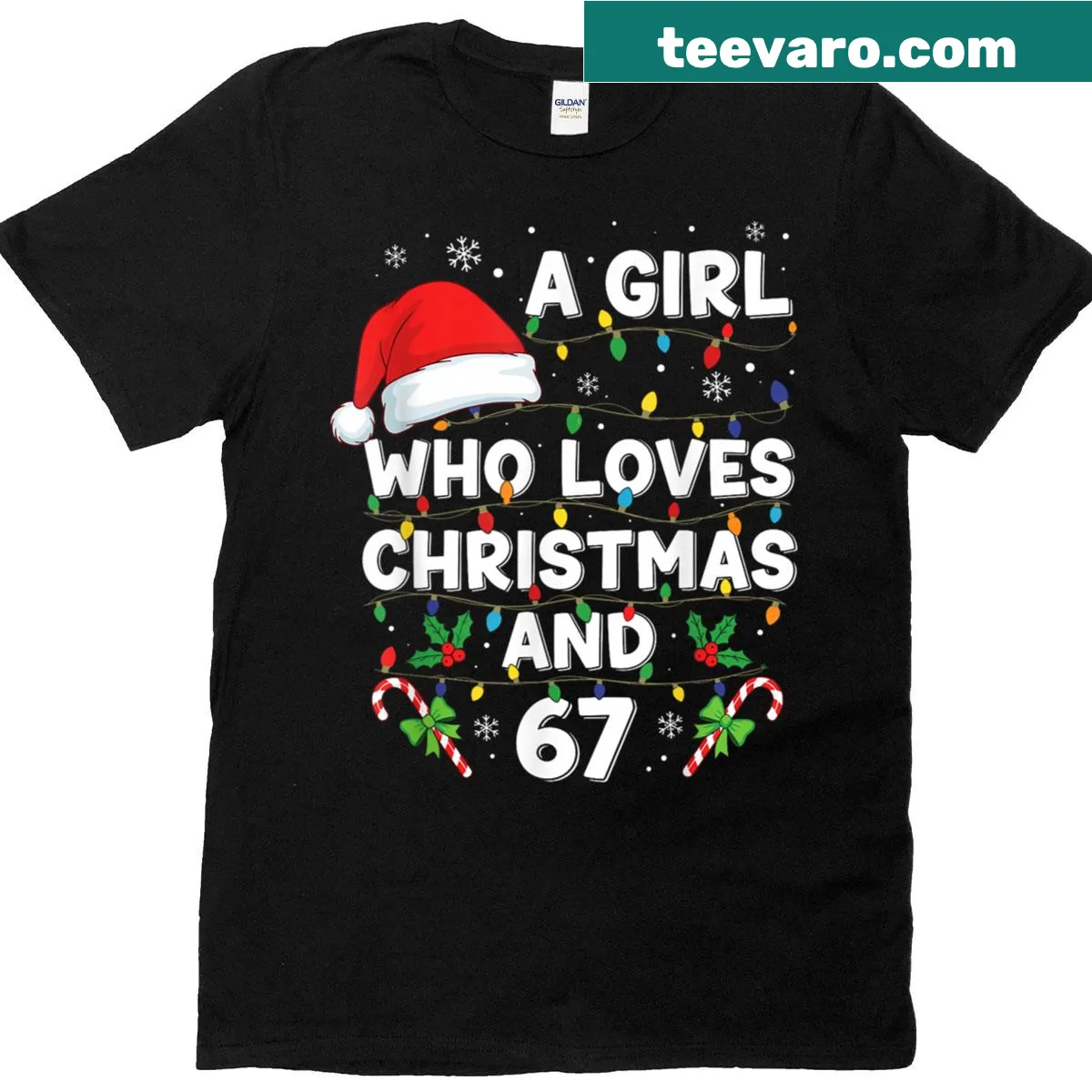 Charming Christmas-themed T-shirt for girls featuring festive illustrations — on a men's t-shirt