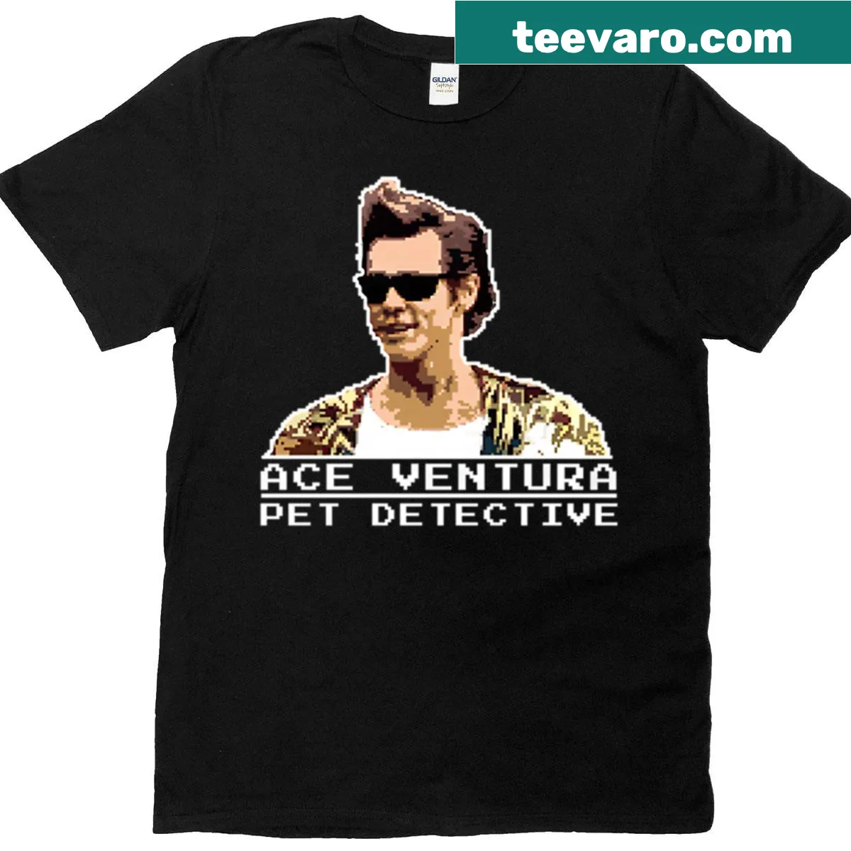 Pixel art character t-shirt for gaming fans — on a men's t-shirt