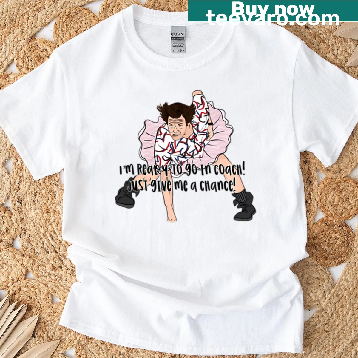 Ace Ventura themed T-shirt featuring a playful graphic of the character. — on a men's t-shirt
