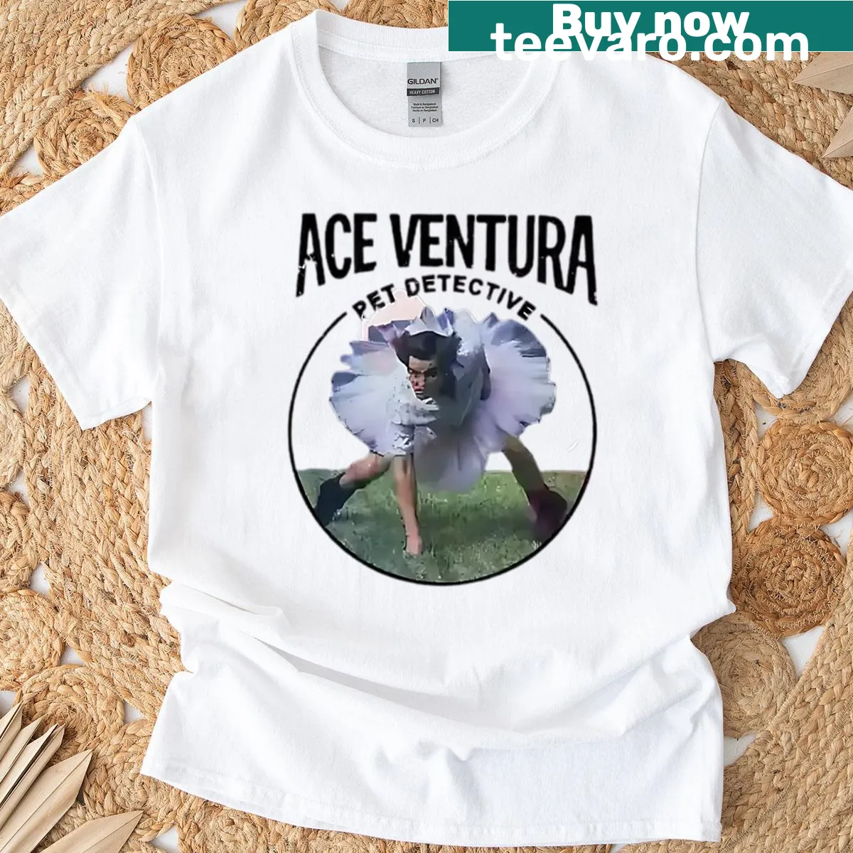 T-shirt featuring Ace Ventura in a ballet pose — on a men's t-shirt