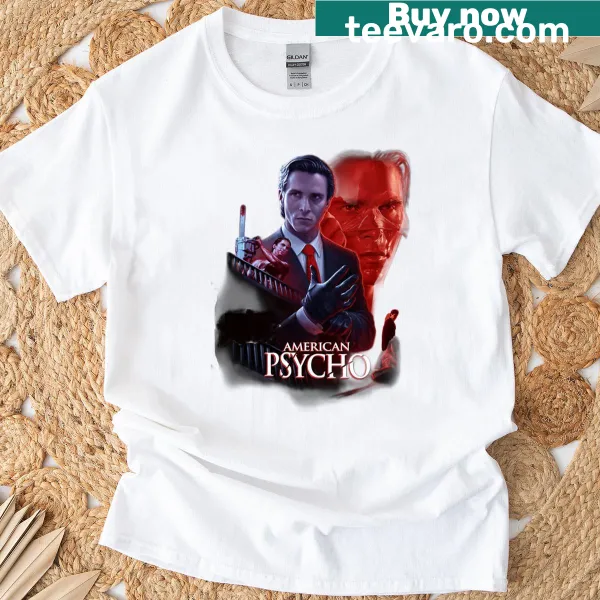 Graphic t-shirt inspired by American Psycho with dark, edgy design