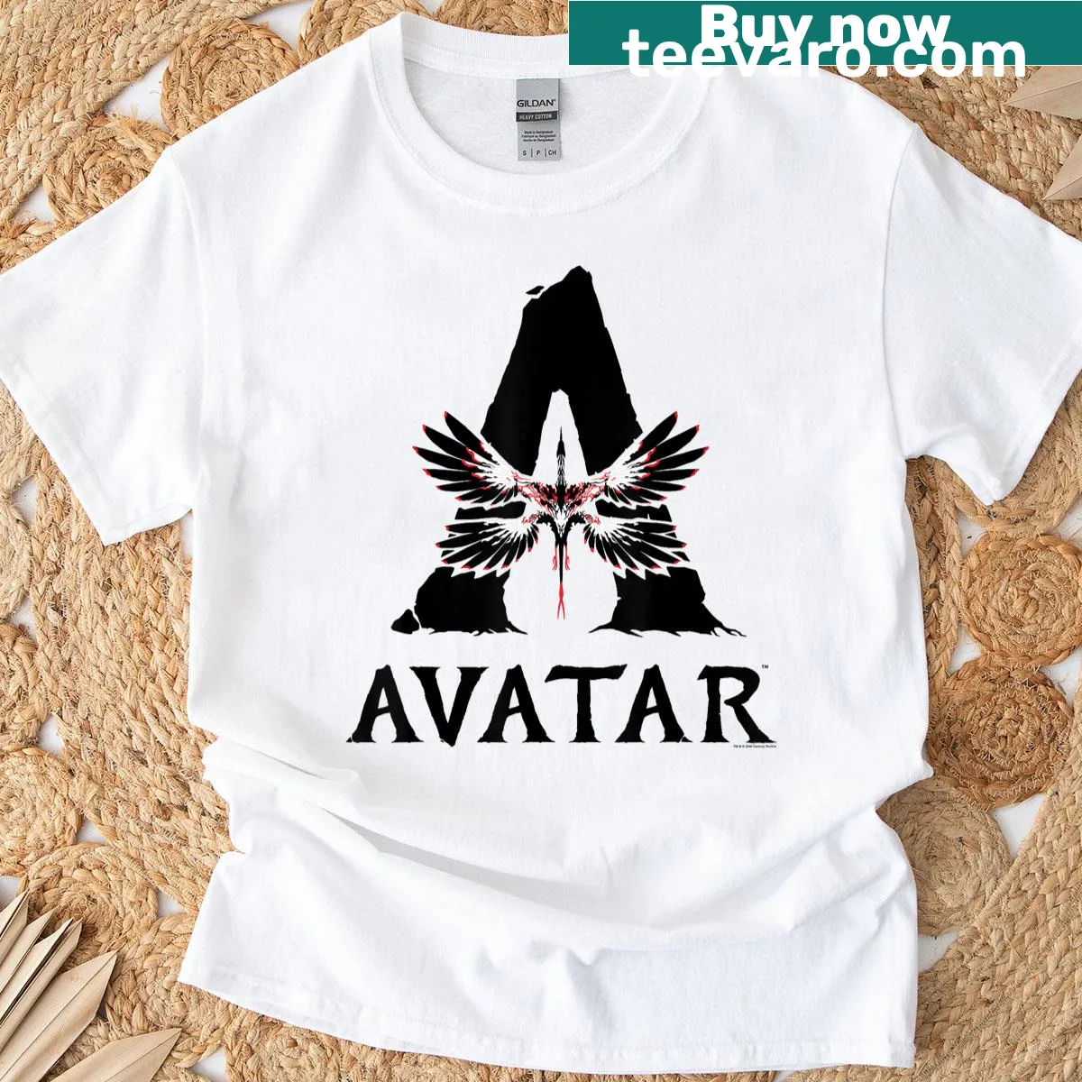 Official Avatar movie logo T-shirt featuring the Fire and Ash Nightwraith — on a men's t-shirt