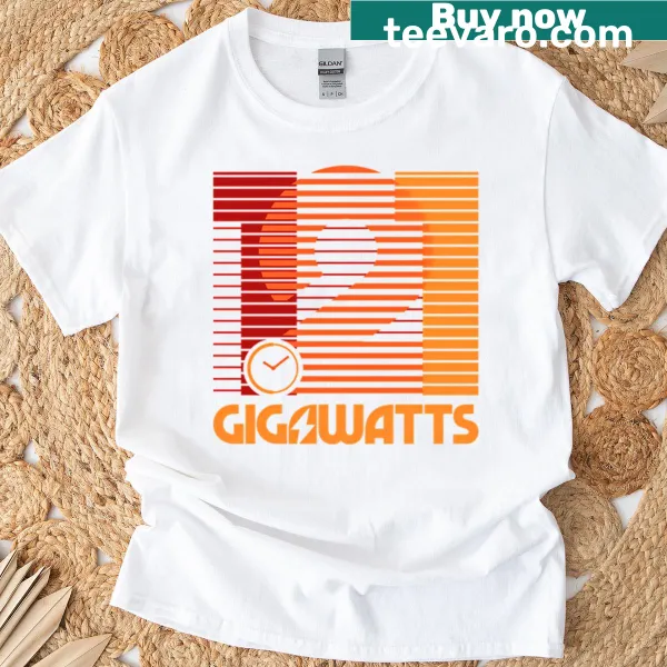 Minimalist Back To The Future t-shirt with 121 gigawatts text