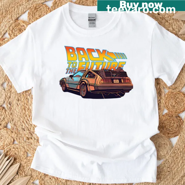 T-shirt featuring iconic imagery from Back To The Future film franchise