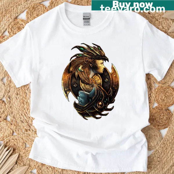 Illustrated t-shirt featuring Throne of Bhaal from Baldur's Gate