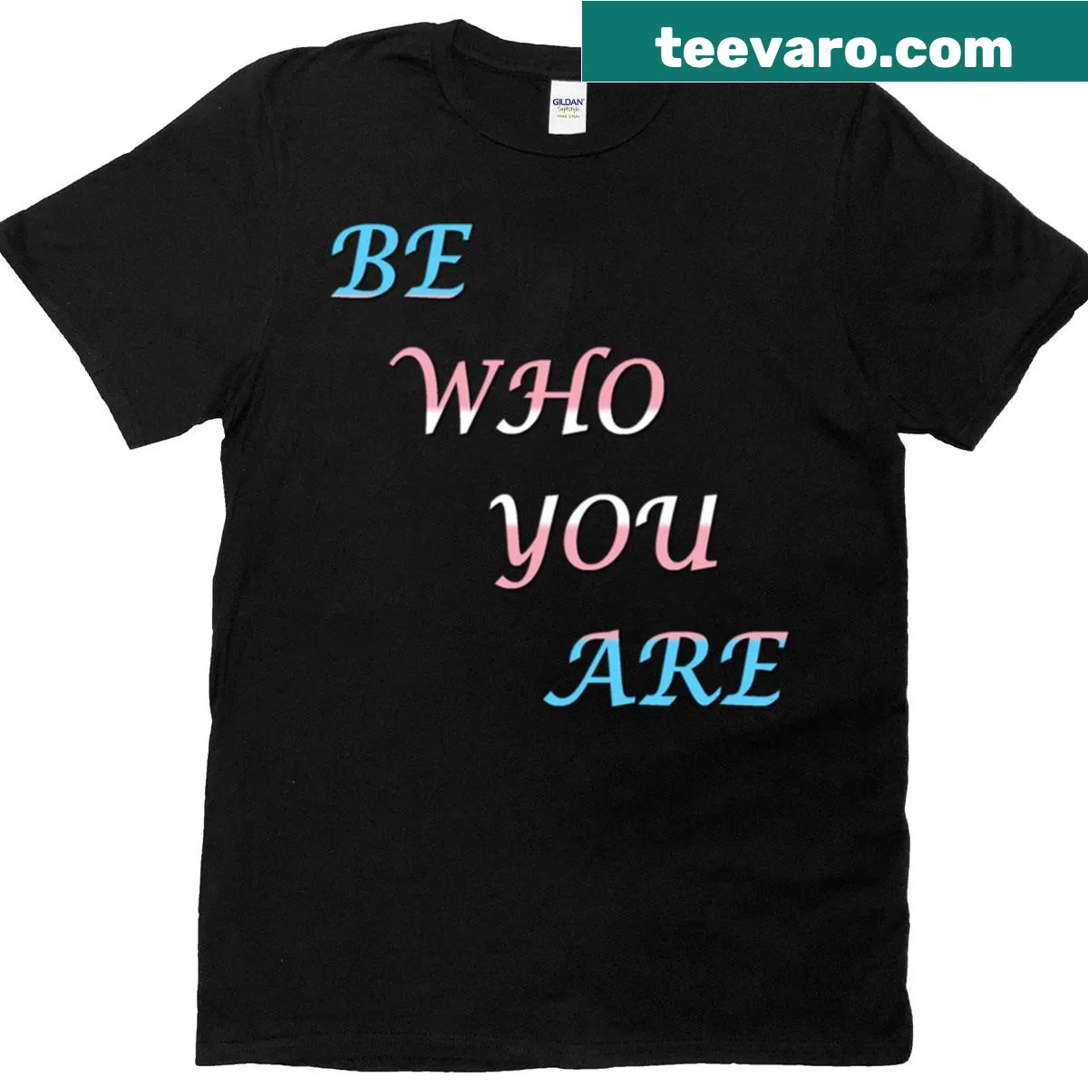 Inspirational typography shirt with the phrase 'Be Who You Are' — on a men's t-shirt