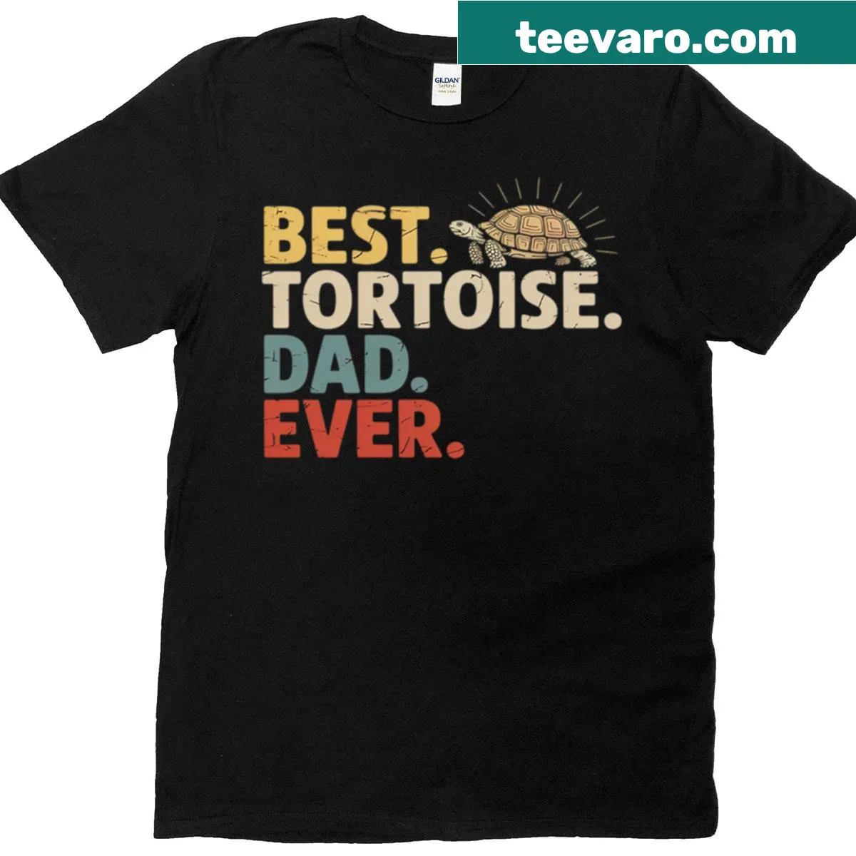 Heartfelt shirt for tortoise dads with 'Best Tortoise Dad Ever' text — on a men's t-shirt