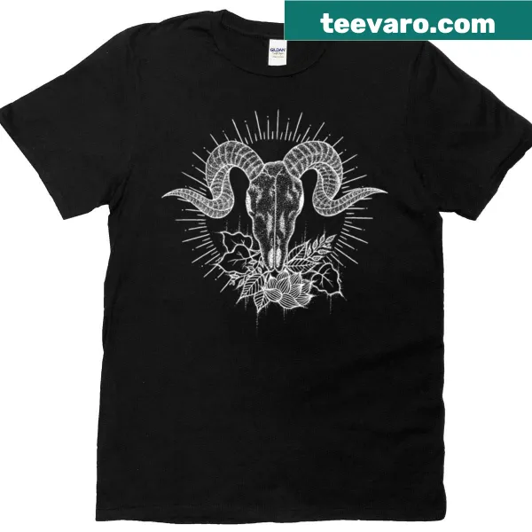 T-shirt featuring a bold graphic of Black Phillip from 'The Witch'