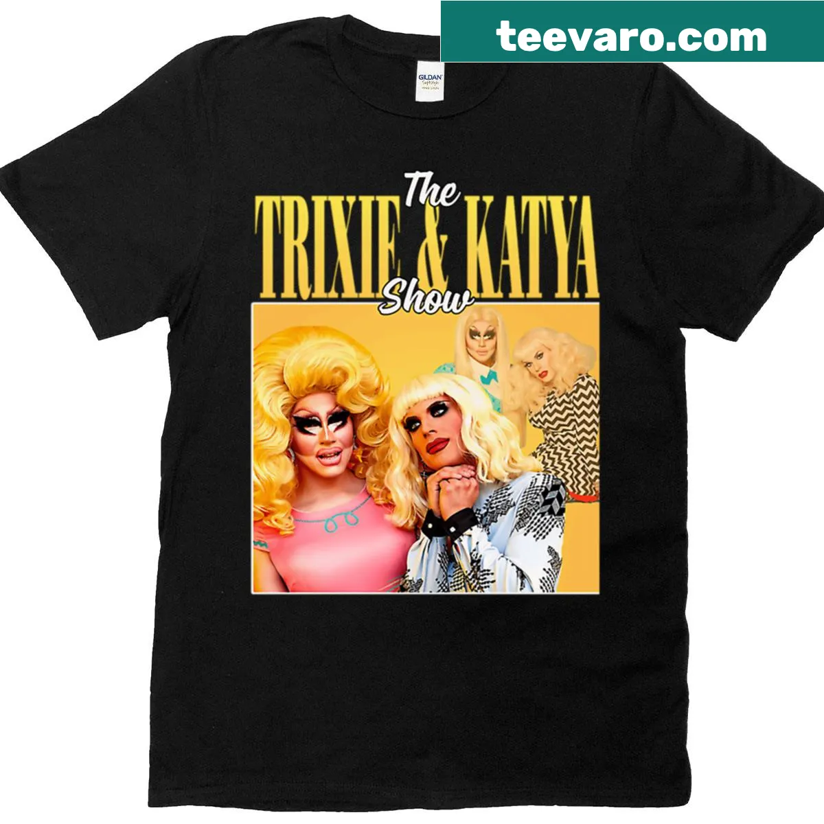 Pop art illustration of blonde drag queens on a t-shirt. — on a men's t-shirt