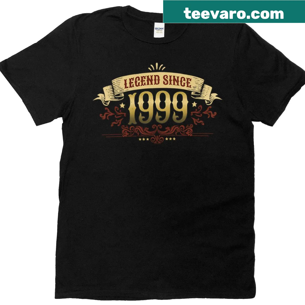 Typography design celebrating being born in 1999 on a birthday t-shirt. — on a men's t-shirt