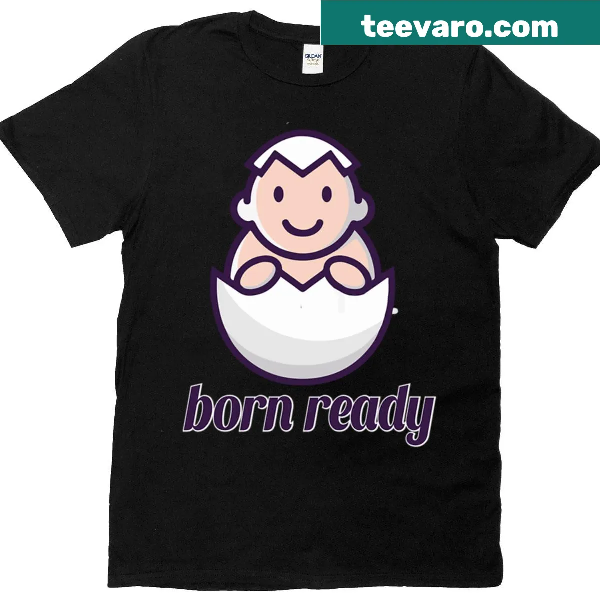 T-shirt with the phrase 'Born Ready Since I Was A Baby' — on a men's t-shirt