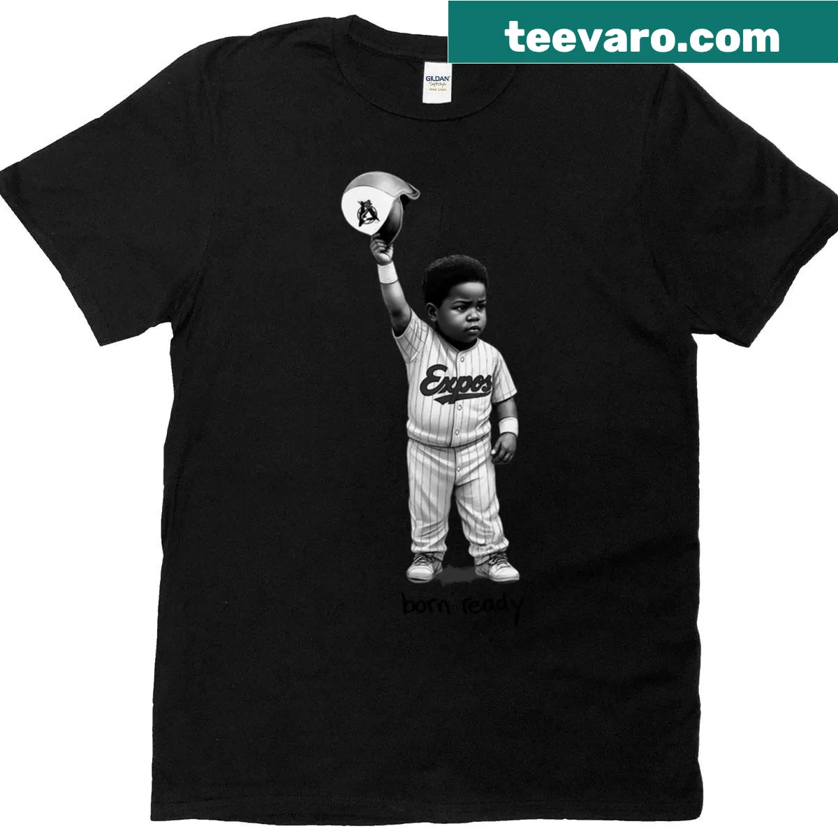 Retro t-shirt with the phrase 'Born Ready Vladdy' — on a men's t-shirt