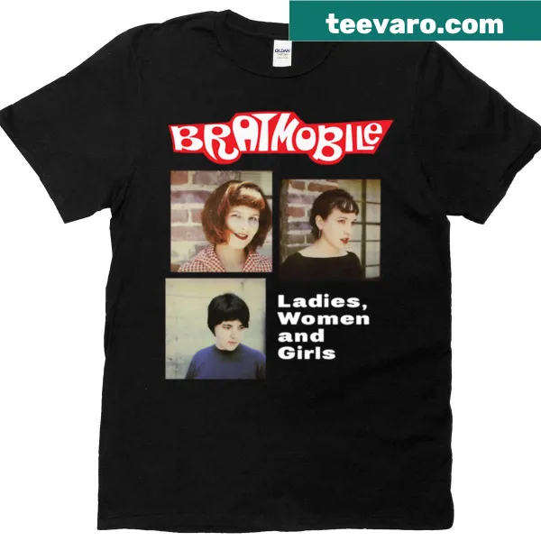 T-shirt featuring Bratmobile band logo in bold design