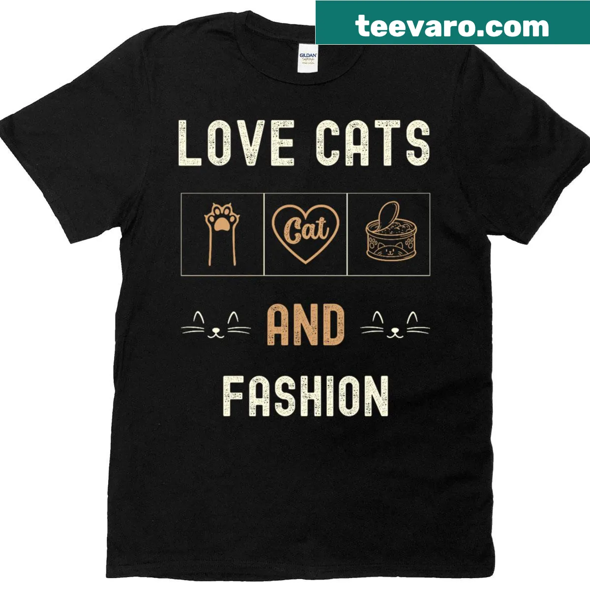Charming illustration of fashionable kittens on a T-shirt — on a men's t-shirt