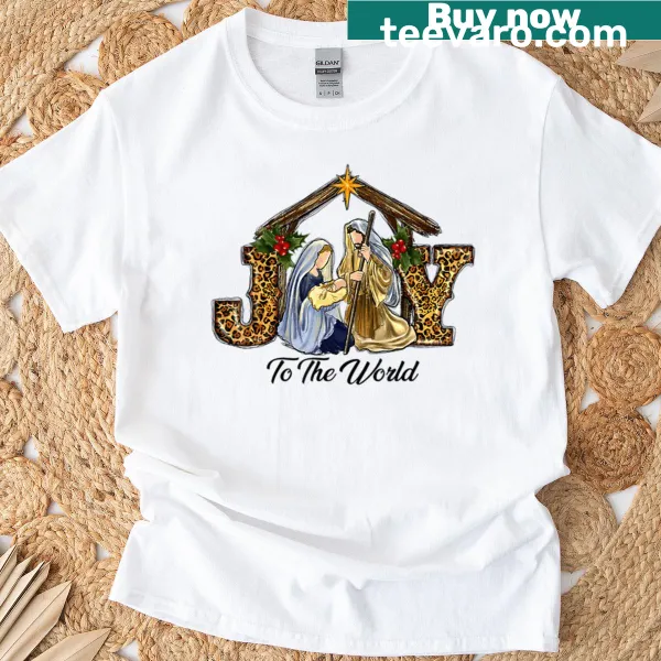 Funny vintage Christmas tee with Nativity-themed graphics