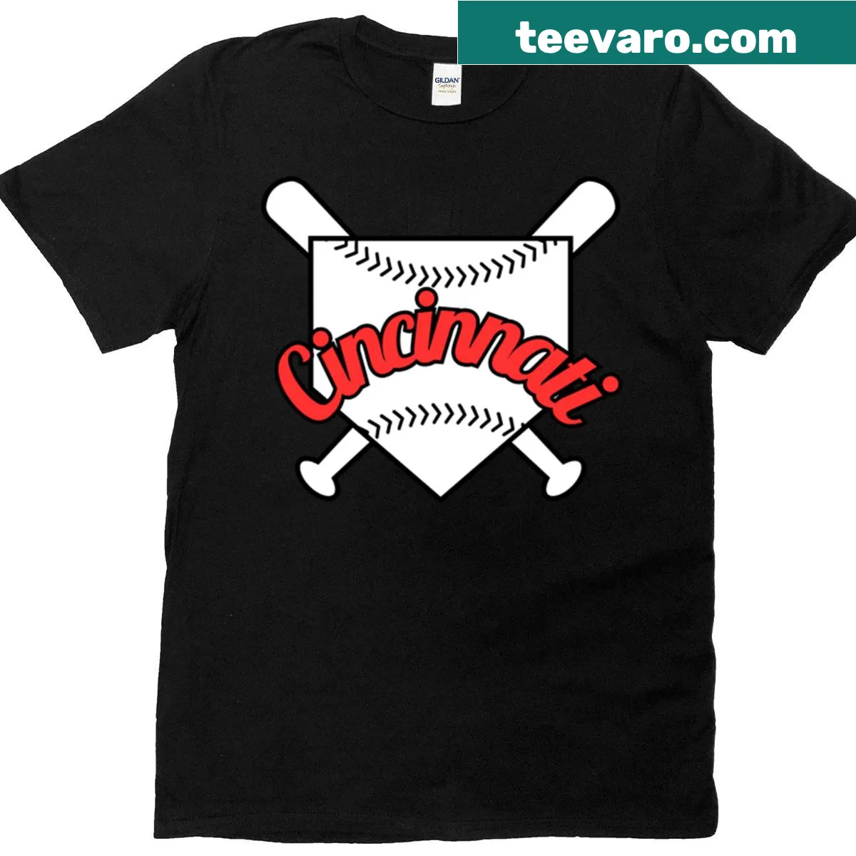 Retro Cincinnati-inspired fan art T-shirt — on a men's t-shirt