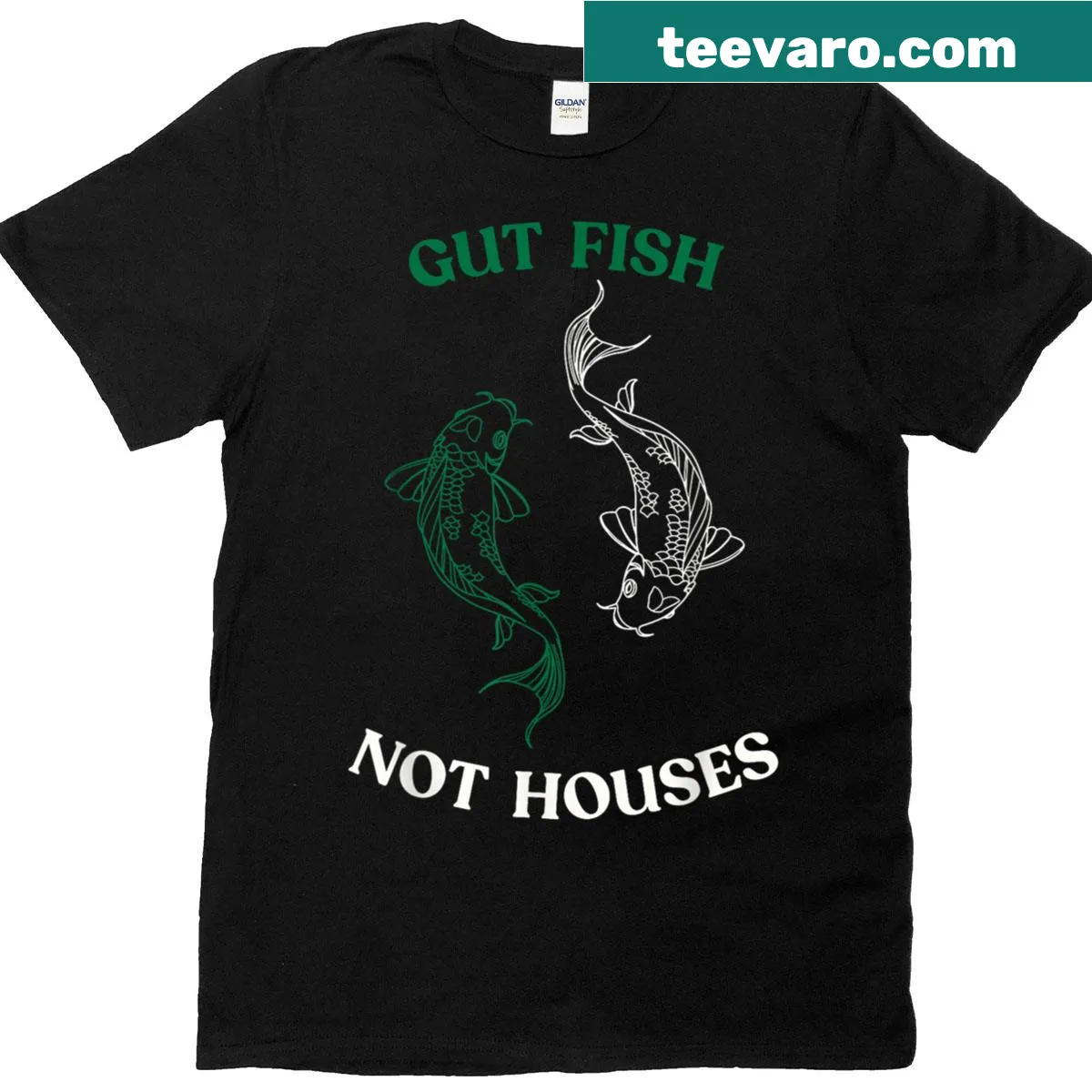 Beach conservation-themed T-shirt with marine life illustration — on a men's t-shirt