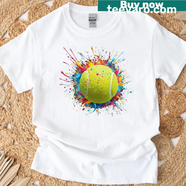 Tennis ball graphic bursting in a splash for sports fans