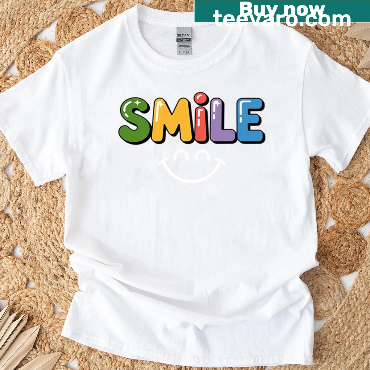 Playful dental-themed T-shirt with a smile graphic and fun text — on a men's t-shirt