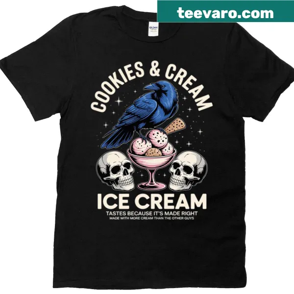 Playful graphic celebrating cookies and cream ice cream