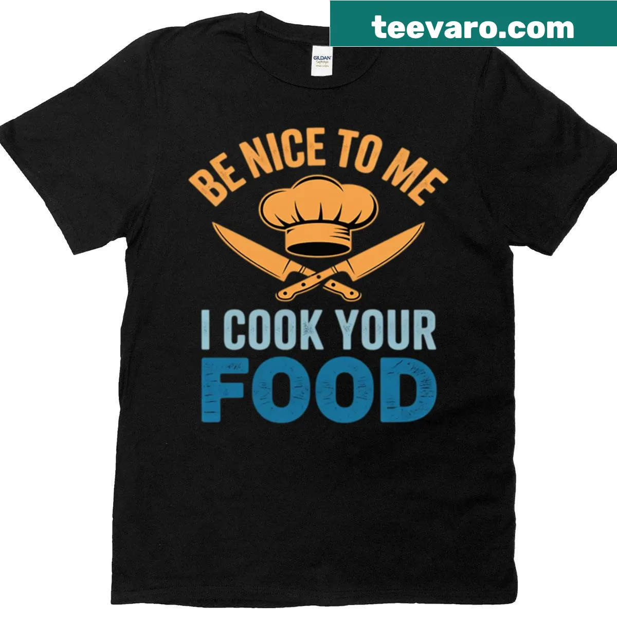 Illustration of cooking utensils on a chef themed t-shirt — on a men's t-shirt