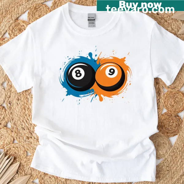 Billiard balls illustration on a T-shirt for pool players