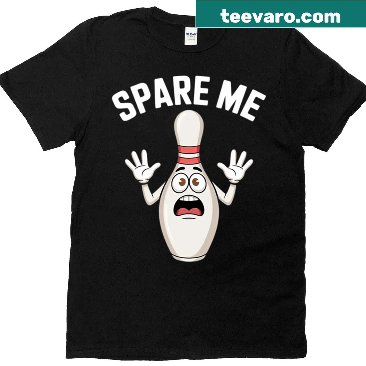 Humorous T-shirt featuring a fun graphic related to bowling for team events. — on a men's t-shirt