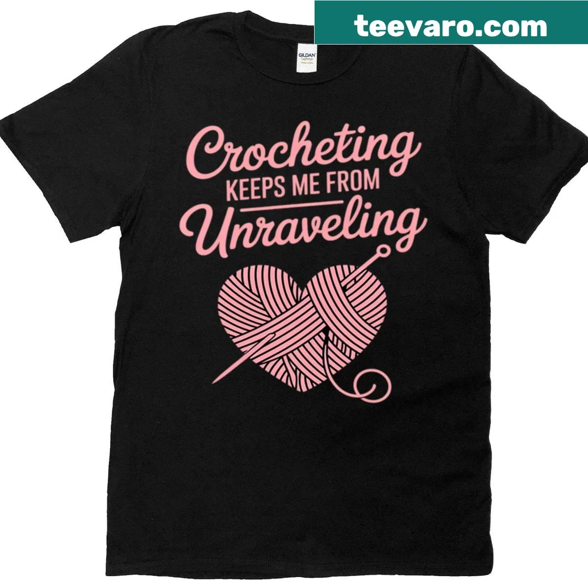 Charming T-shirt for crochet lovers featuring crafting design — on a men's t-shirt