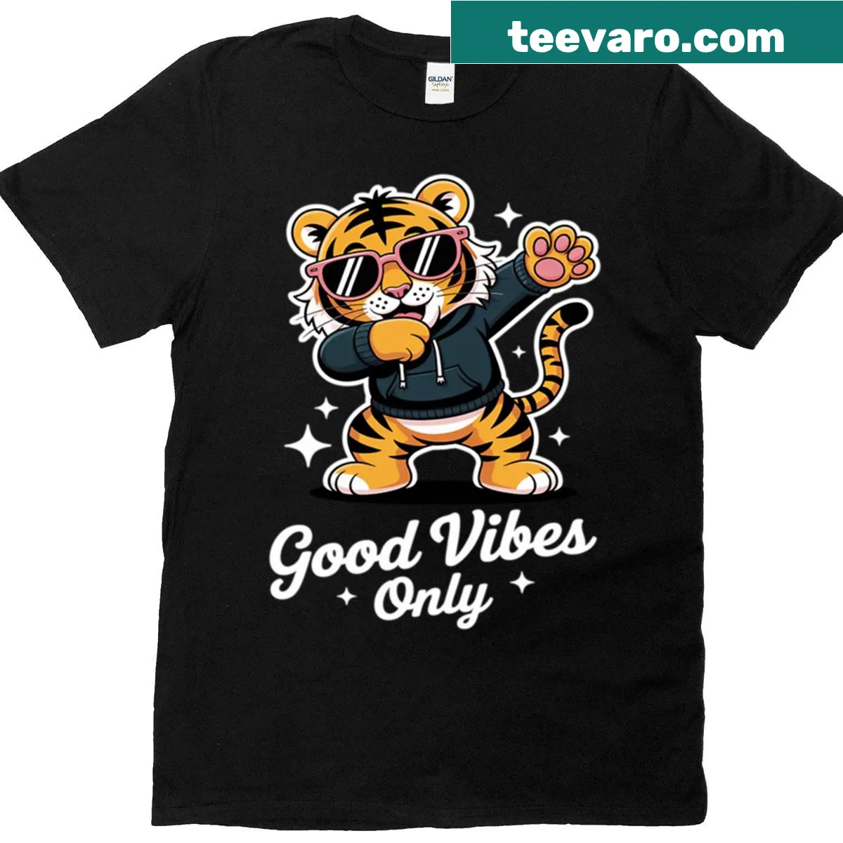 Beagle-themed T-shirt with playful dog illustration — on a men's t-shirt