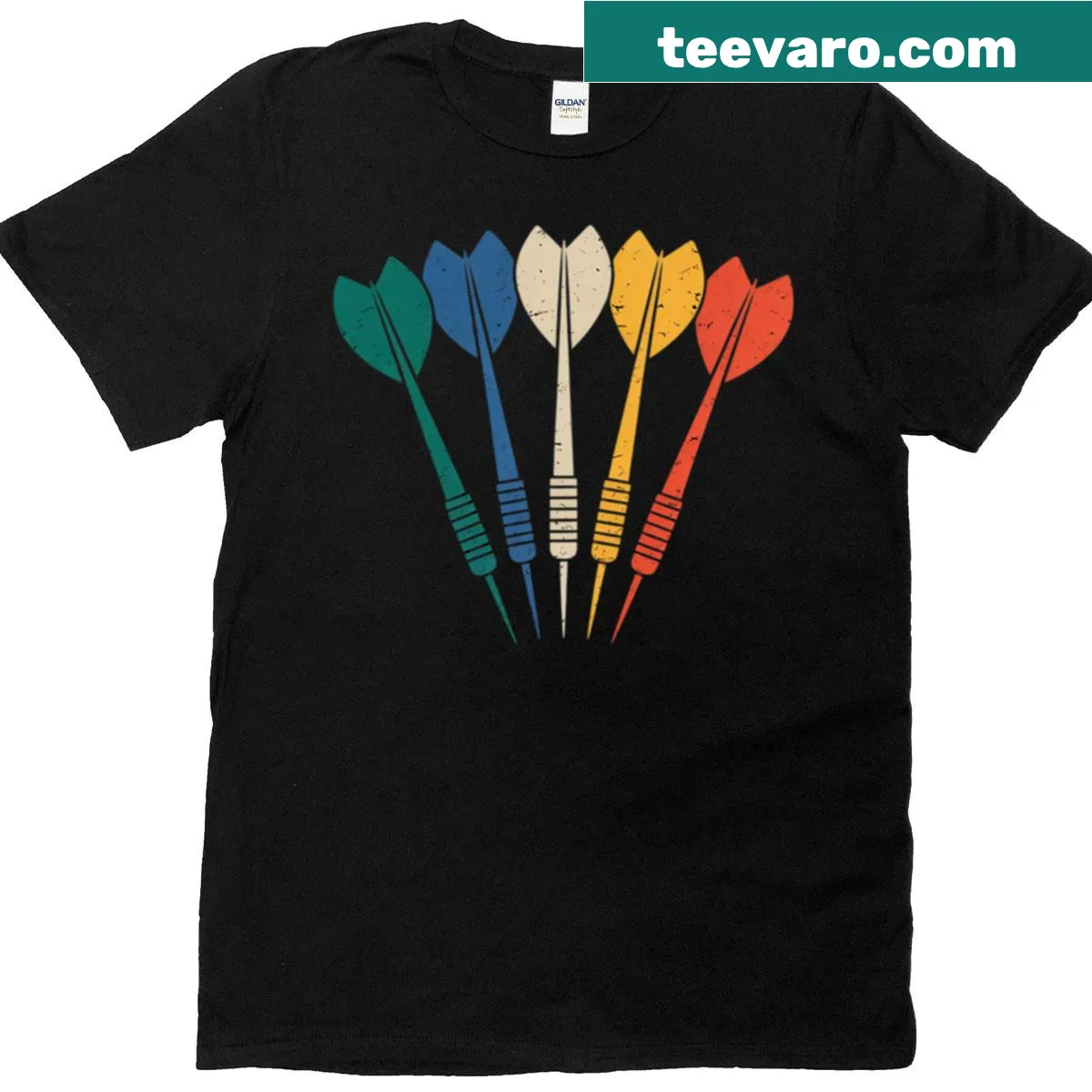 Dartboard and dart graphic on a T-shirt for darts enthusiasts. — on a men's t-shirt