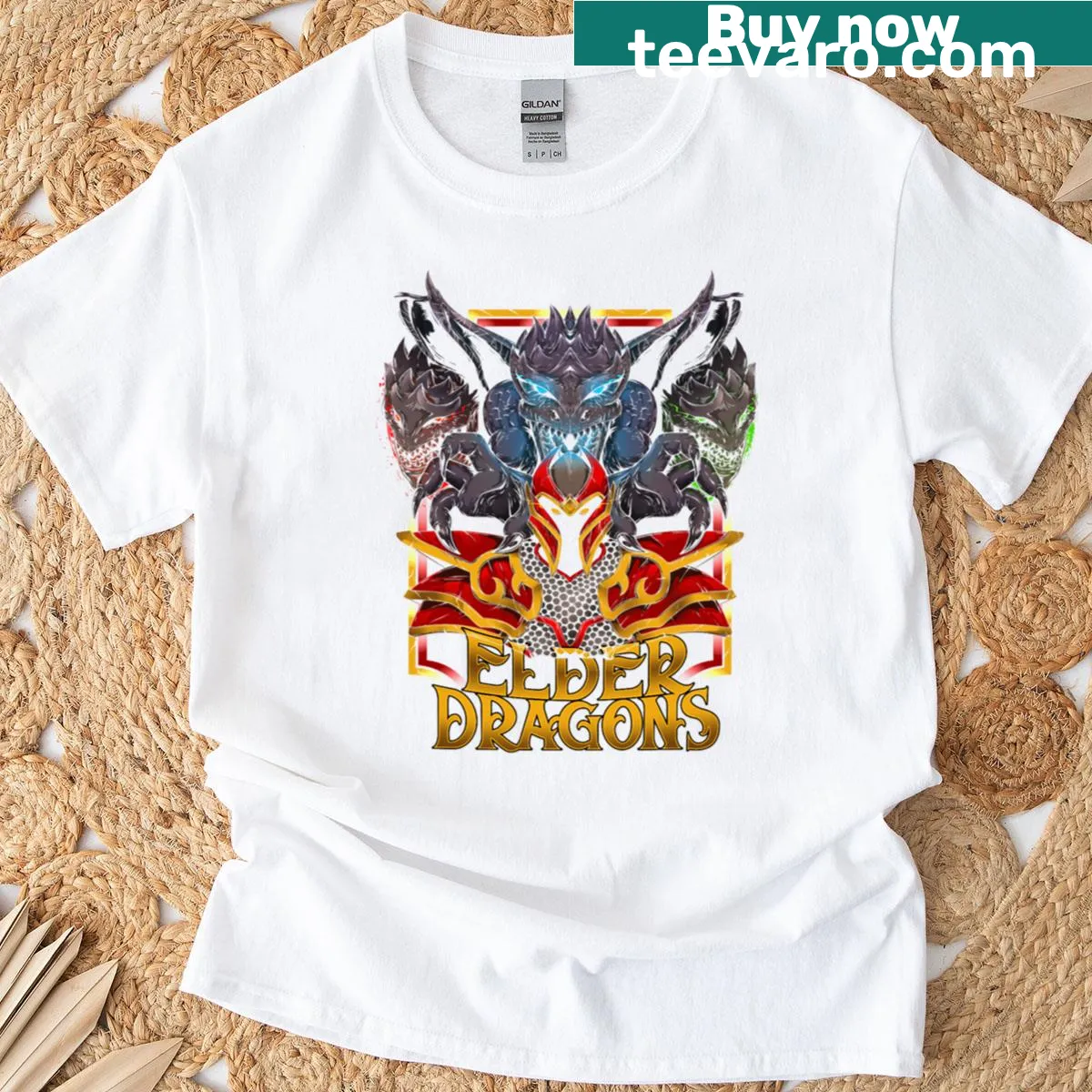 Dota 2 Dragon Knight graphic on a minimalist T-shirt — on a men's t-shirt