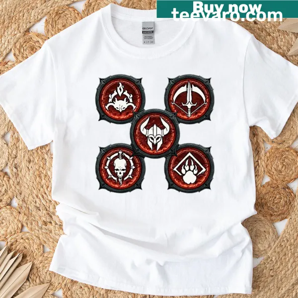 Graphic design inspired by Diablo 4 themes on a t-shirt